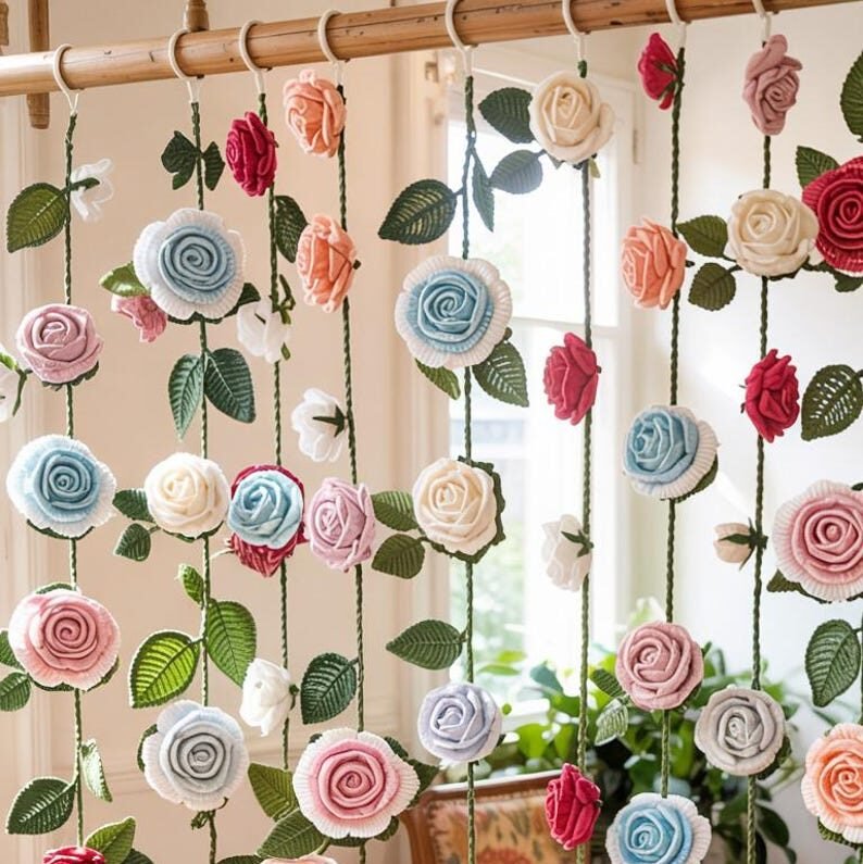 5-in-1 flower curtain crochet pattern