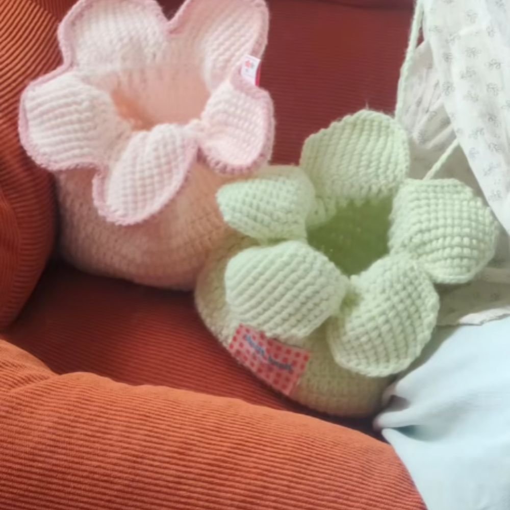 five petal flower purse crochet pattern