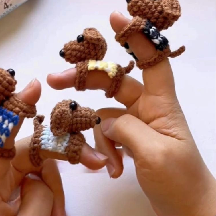 dog finger puppets crochet pattern